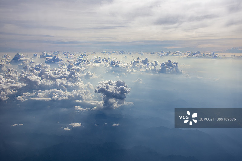 天空之城蓝天白云云层云海背景素材图片素材