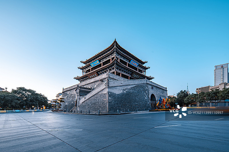张掖钟鼓楼图片素材