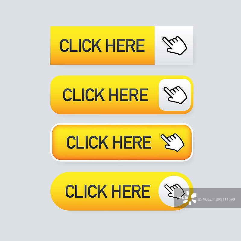 手部指针点击“点击这里”按钮图片素材