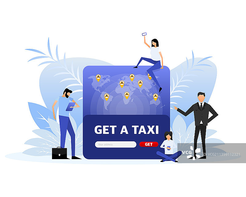 出租车出行设计图片素材