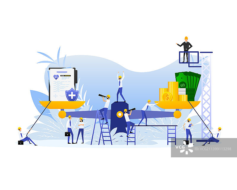 医疗保险金额扁平图图片素材
