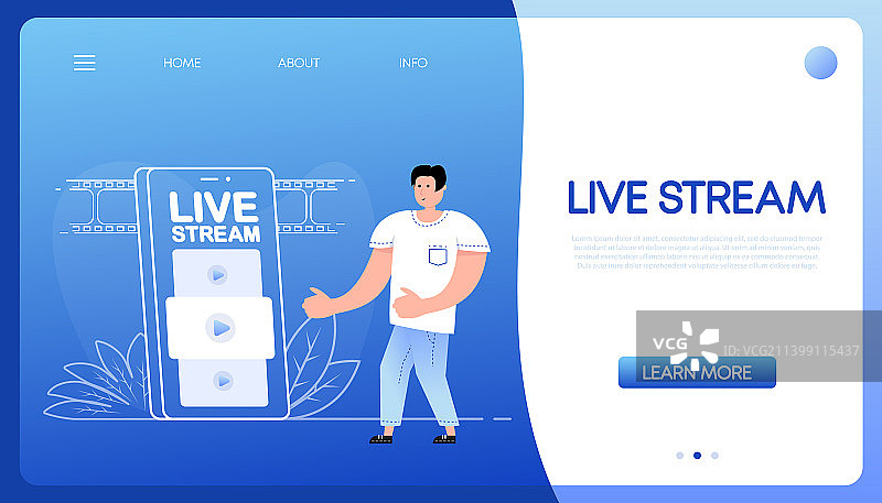 扁平风格直播用户banner图标图片素材