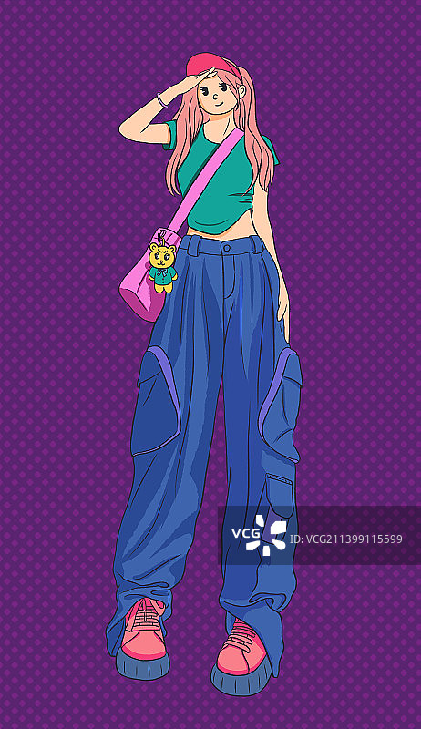 时尚潮流人物插画图片素材