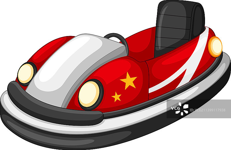 卡通碰碰车白色背景图片素材