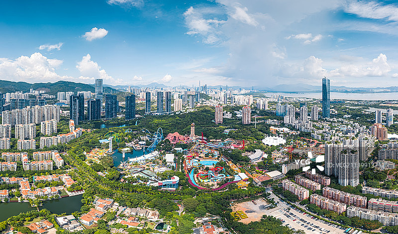 深圳欢乐谷航拍全景图片素材
