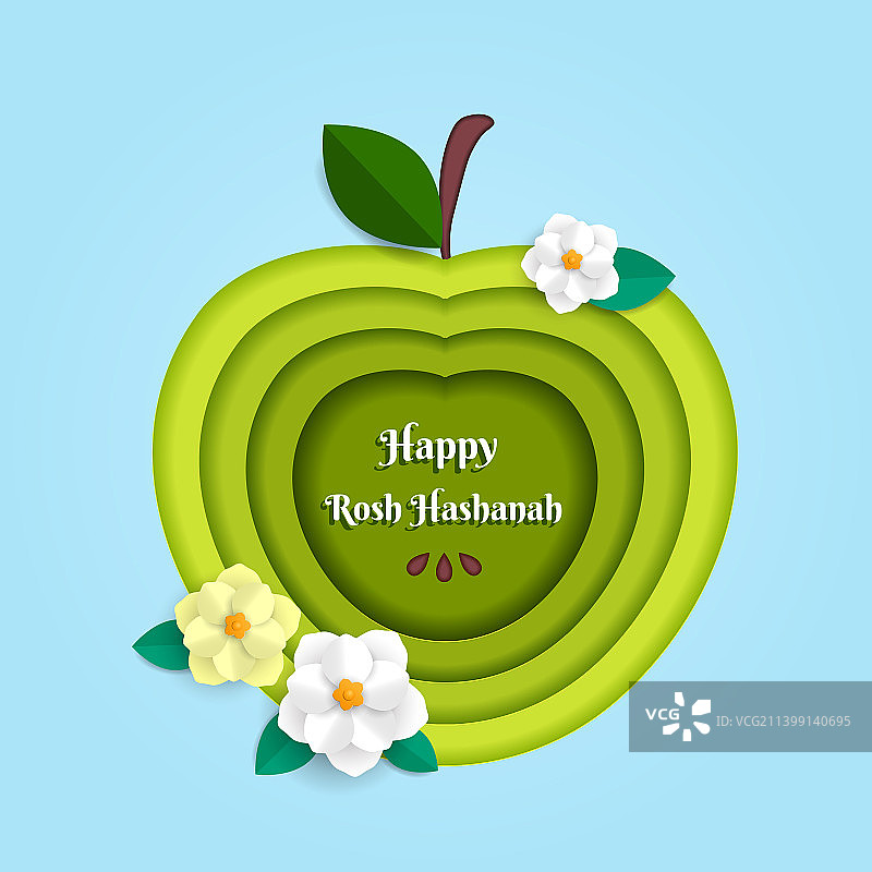 带有象征意义的犹太新年问候banner图片素材