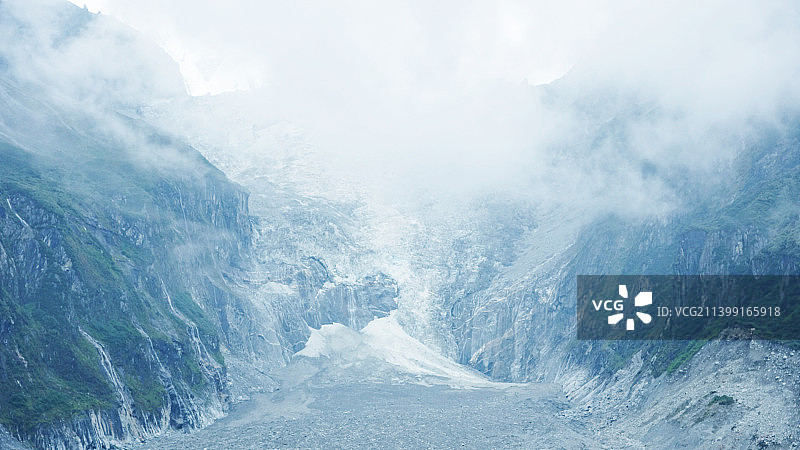 中国四川省甘孜州泸定县“海螺沟”景区图片素材