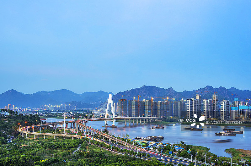 温州瓯北大桥夜景 温州夜景 温州瓯北 夜景 温州图片素材