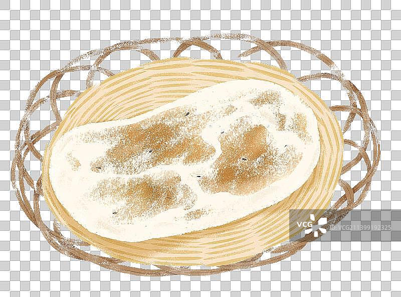 藤编盘子里的美味烧饼图片素材