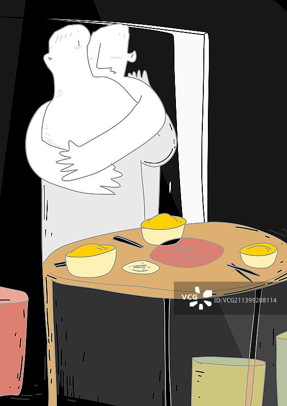 诗人的文学插图我们一家三口多像三条桌腿，支撑起一张叫家的桌子，儿子  这也是我们万里河山目下 大体的图片素材