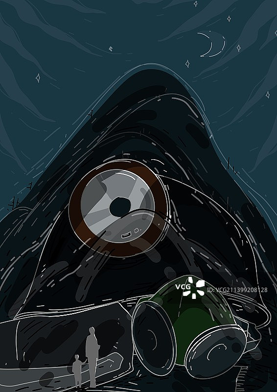 诗人的文学插图我微小的亲人 远在商山脚下 ，他们有病 身体落满灰尘图片素材