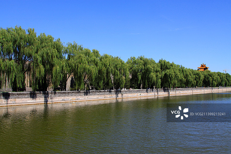 北京紫禁城金水河畔风光图片素材