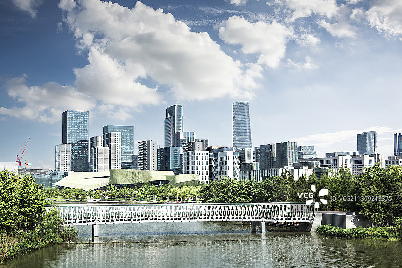 宁波市东部新城现代建筑风光图片素材