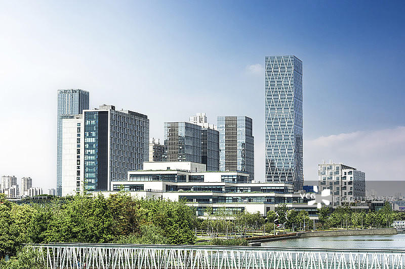 宁波市东部新城现代建筑风光图片素材