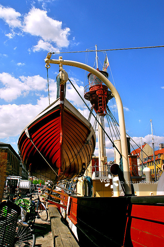 丹麦，哥本哈根，运河风光。图片素材