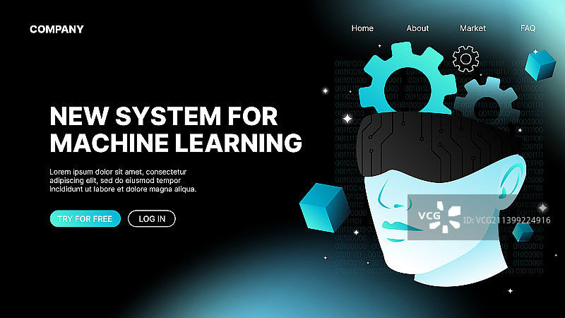 机器学习系统登录页面图片素材