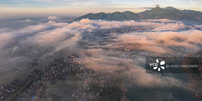 航拍桂平郁江黔江浔江三江口图片素材