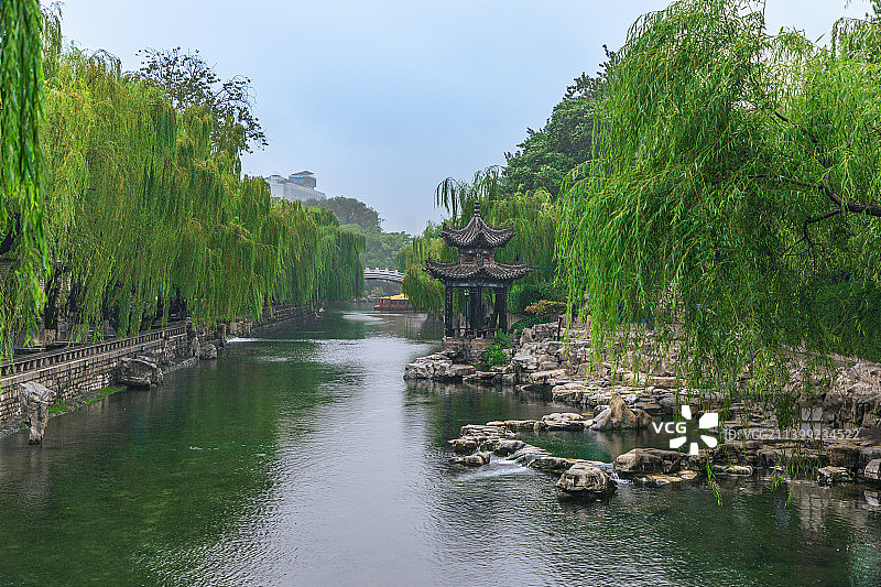 山东济南护城河风光图片素材