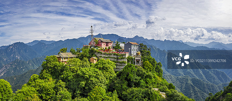 西安长安区子午镇秦岭终南山南五台山观音台图片素材