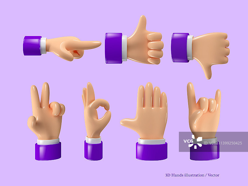 3D手部图标集图片素材