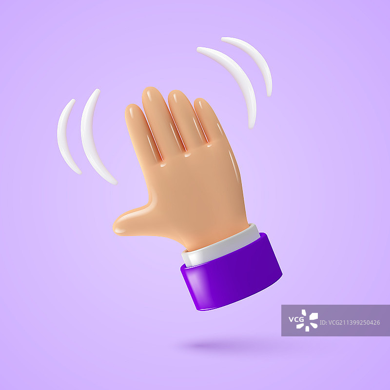 3D手部挥手图标图片素材