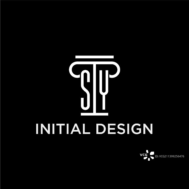 柱状SY字母logo图片素材