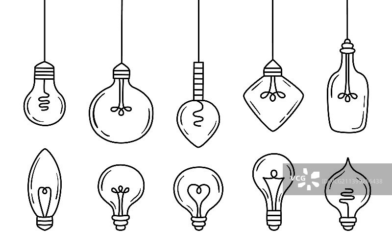 涂鸦电灯泡合集图片素材