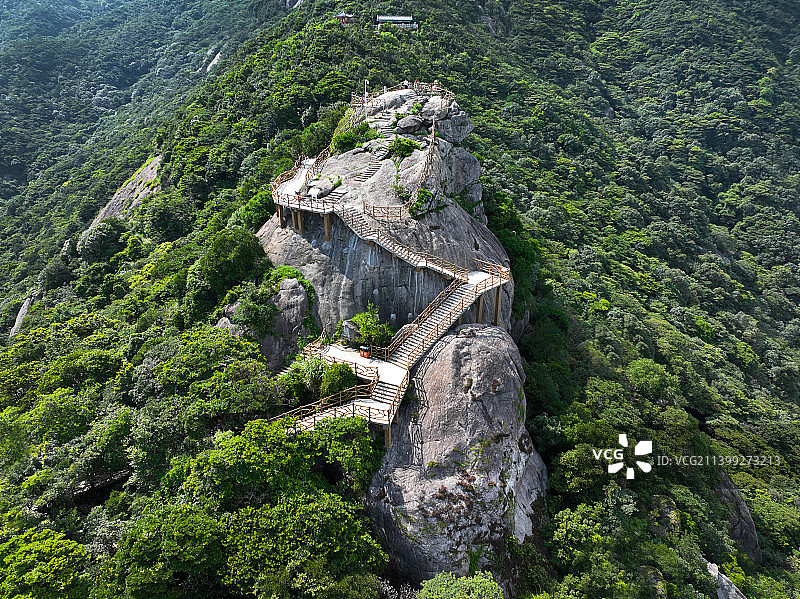 广东省惠州市博罗县罗浮山风景名胜区鹰嘴岩航拍图片素材