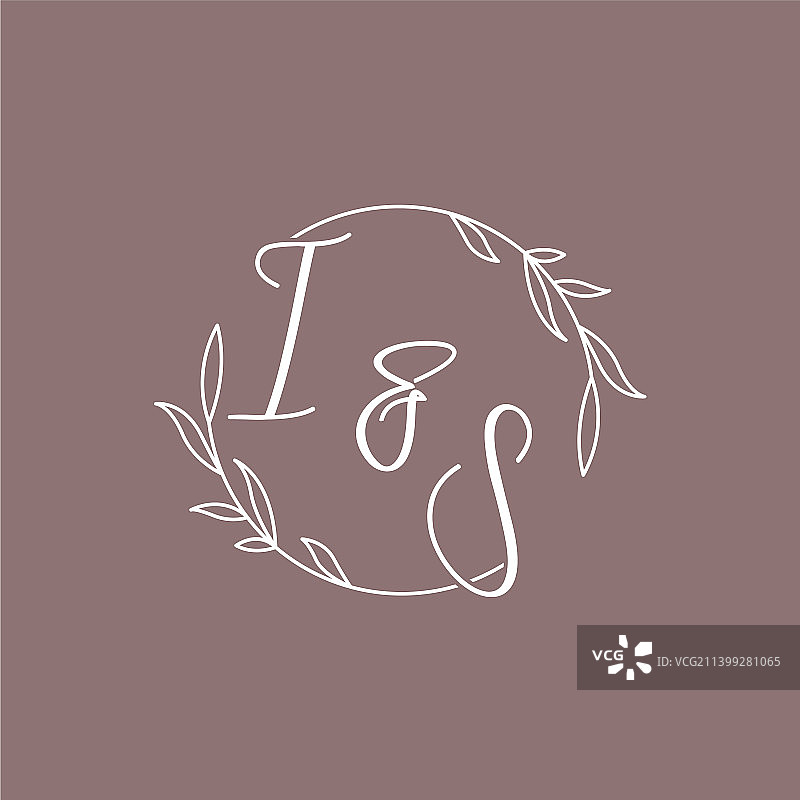 婚礼首字母组合标志创意图片素材