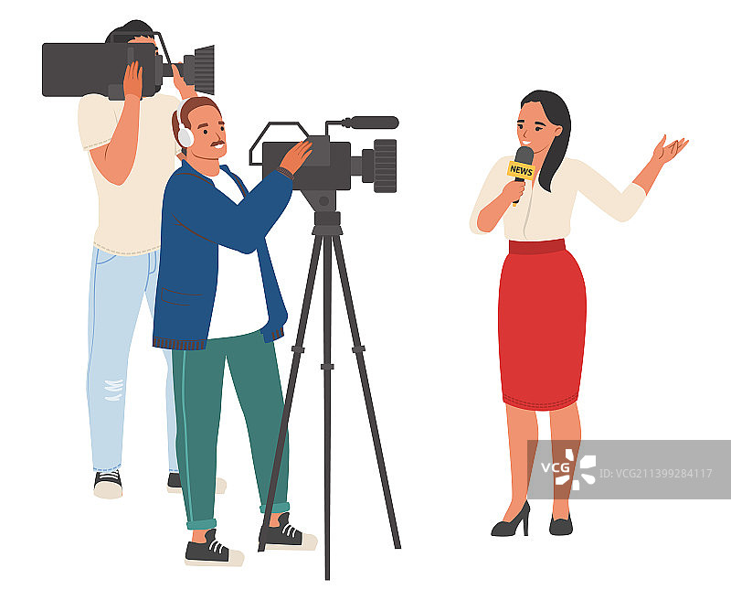 记者与摄像师图片素材