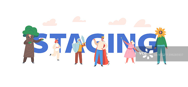 在滑稽剧院里表演的儿童舞台概念图片素材