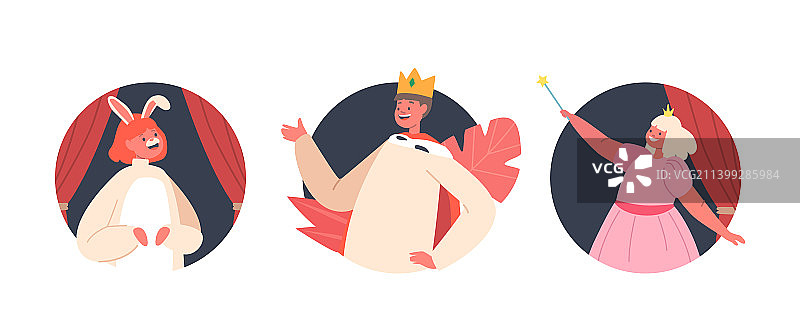 穿着滑稽戏服的儿童头像图片素材