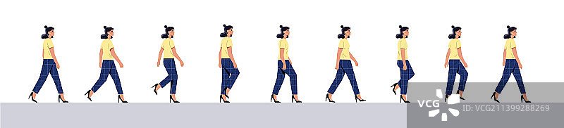 行走循环序列概念图片素材