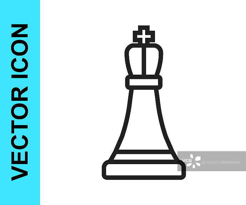 白色背景上的黑色线条国际象棋图标图片素材