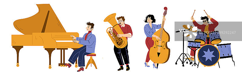 音乐会爵士乐队演奏家图片素材