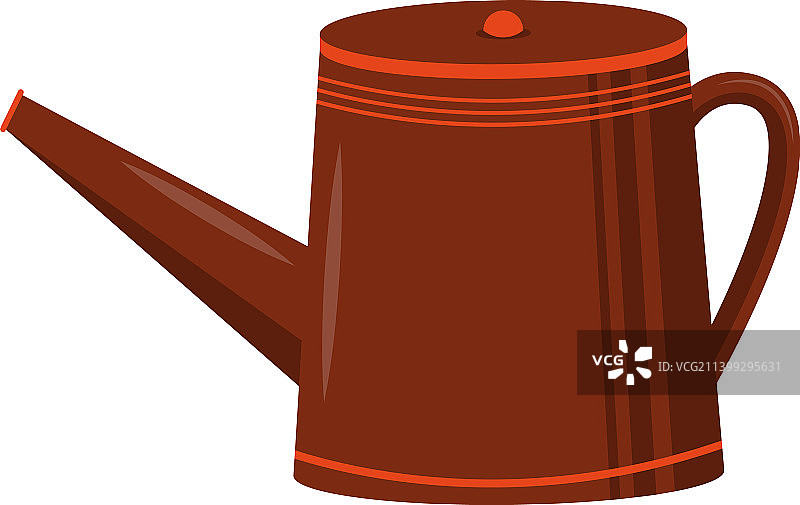 半扁平彩色浇水壶图片素材