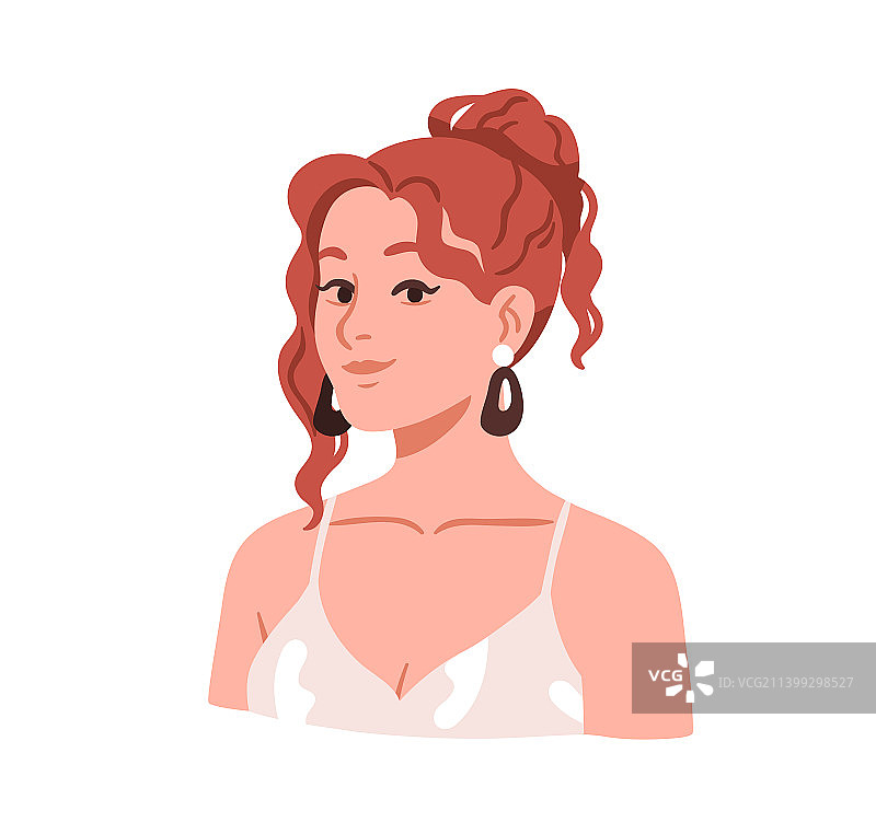 时尚快乐的年轻女人肖像图片素材