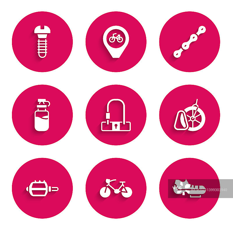 自行车锁鞋停车踏板运动套装图片素材