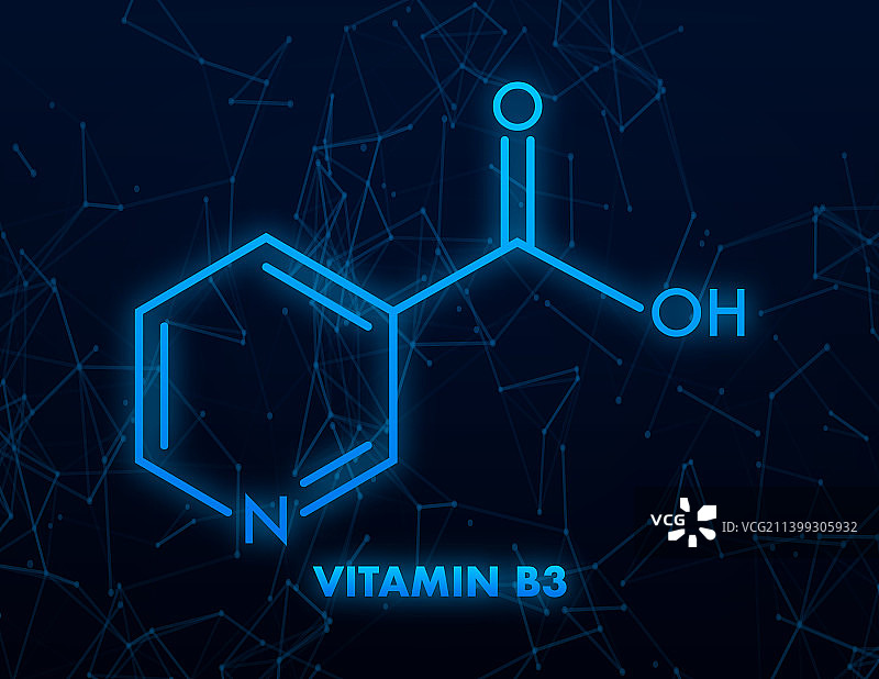 分离的维生素B3配方图片素材
