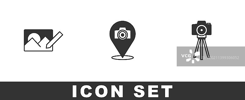 摄影器材：照片修饰相机和图标图片素材