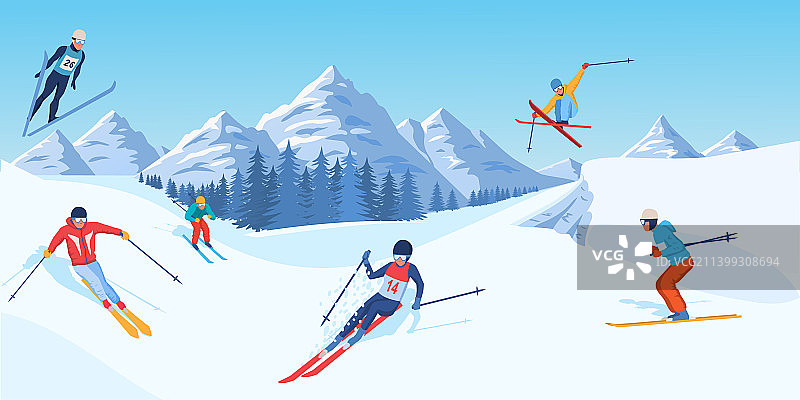 冬季运动项目概念图片素材