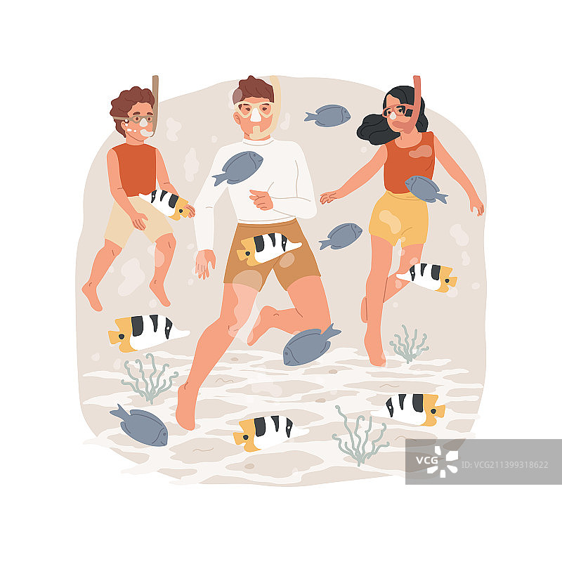 隔离卡通浮潜图片素材