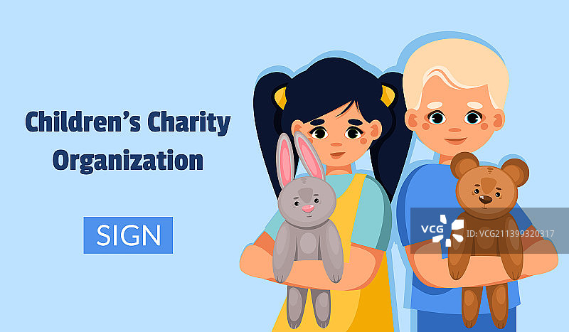 男孩和女孩手里拿着玩具图片素材