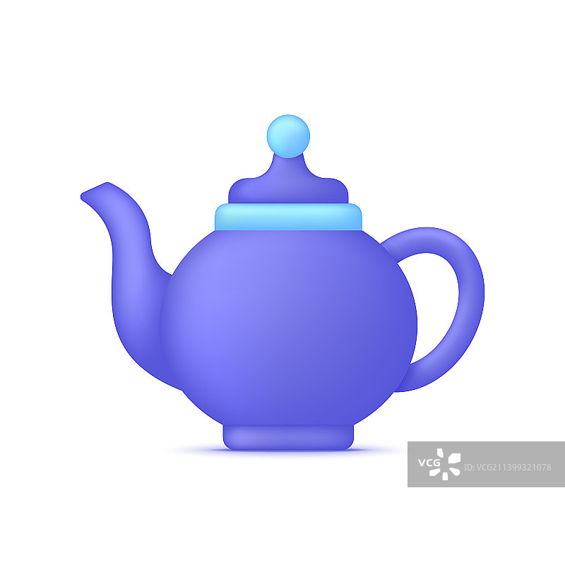 3D白色背景上的茶壶图片素材