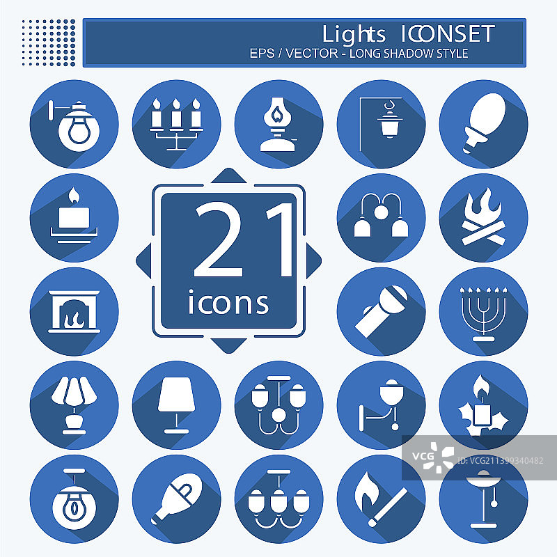 房屋灯具主题图标集图片素材