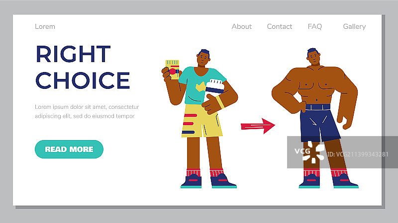 男人锻炼和运动前后对比图片素材