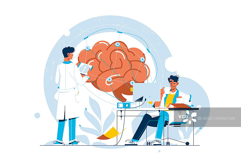 实验室科学家研究人脑图片素材