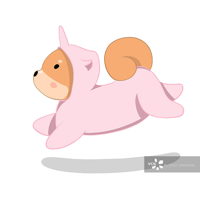 穿着独角兽服装的柴犬图片素材