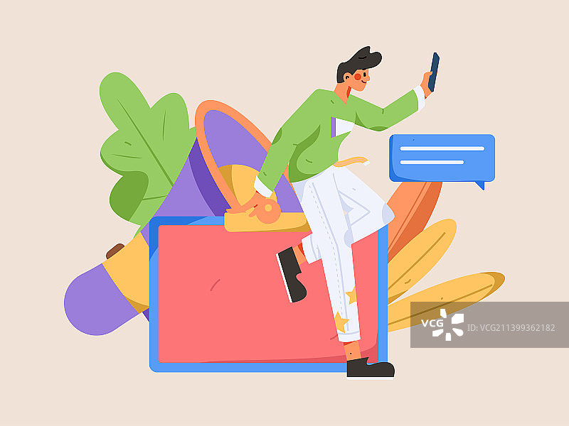 公告模板矢量创意扁平插画图片素材