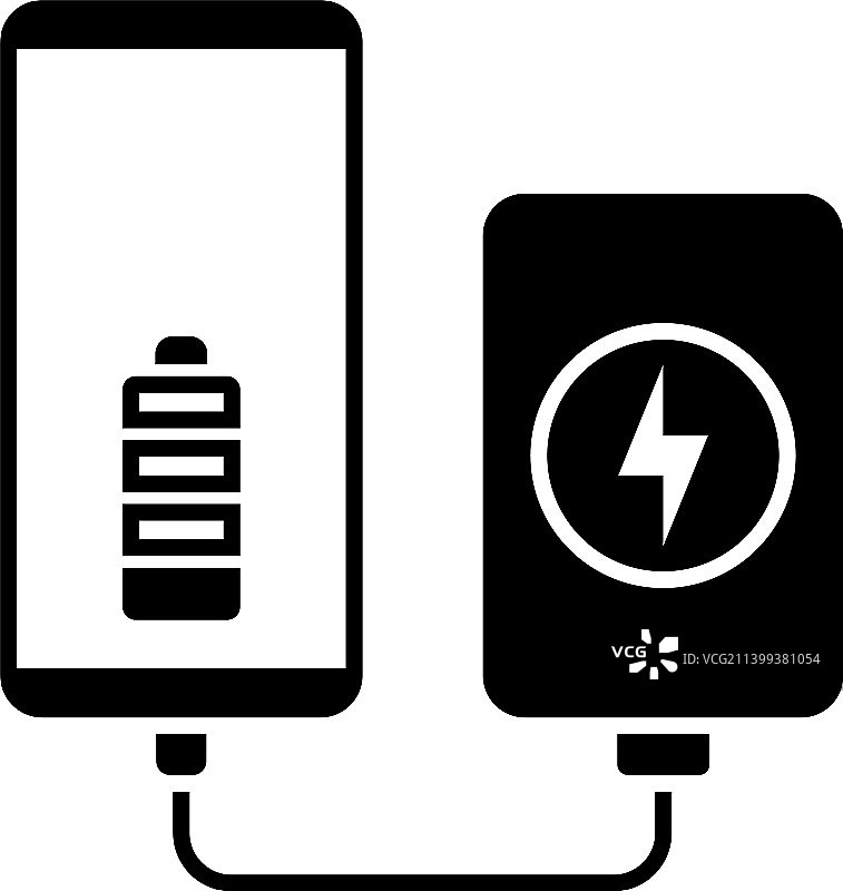 充电宝为智能手机充电图标图片素材